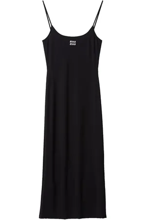 Miu Miu Jersey-Kleid mit Logo-Stickerei