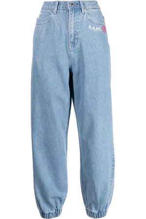 A Bathing Ape Tapered-Jeans mit hohem Bund