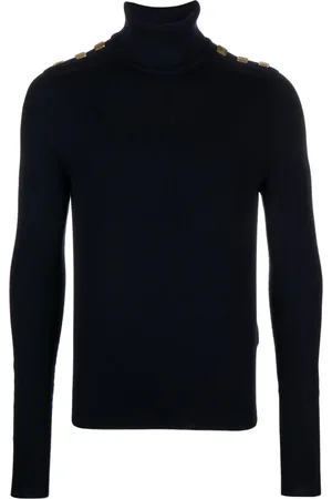 Balmain Merinopullover mit Knopfdetails
