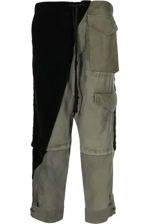 GREG LAUREN Army Jacket Tux Hose aus Samt