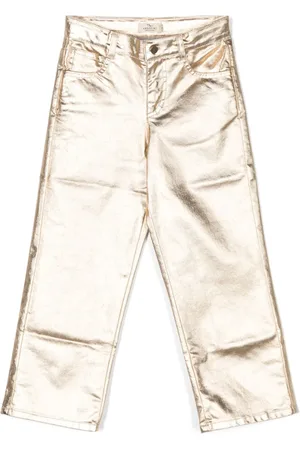 Le pandorine Gerade Hose im Metallic-Look