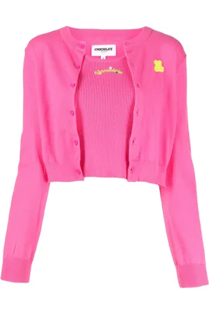 Chocoolate Cardigan mit Logo-Patch