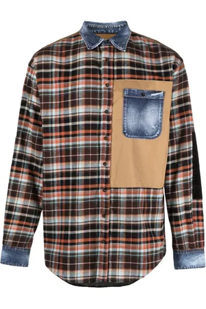 Dsquared2 Kariertes Hemd mit Jeansdetails