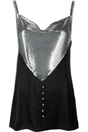 Paco rabanne Top mit drapiertem Kragen