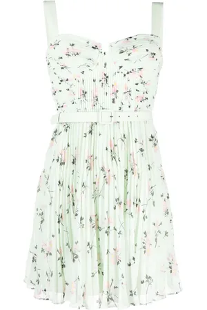 Self-Portrait Chiffon-Kleid mit Blumen-Print