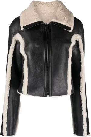 Diesel L-Kriti Lederjacke mit Faux Fur