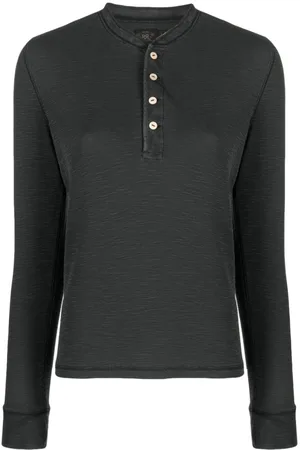 Ralph Lauren Fein geripptes Langarmshirt