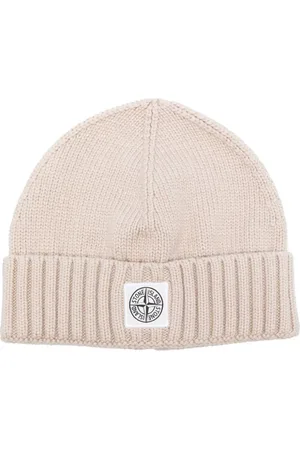 Stone Island Strickmütze mit Logo-Patch