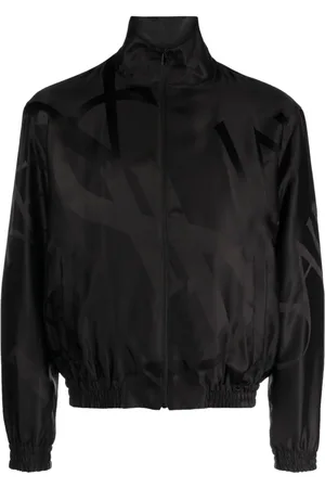 Saint Laurent Jacke aus Seide mit Logo-Print