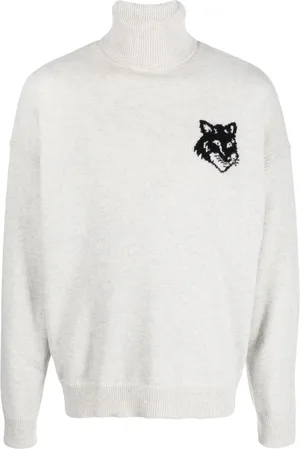 Maison Kitsuné Rollkragenpullover mit Logo-Intarsie