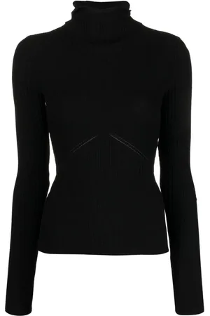 ANDREADAMO Gerippter Pullover mit Stehkragen