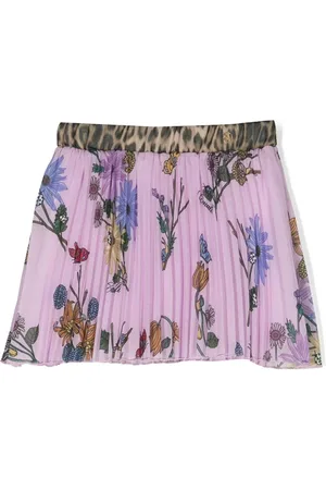Roberto Cavalli Faltenrock mit Blumen-Print