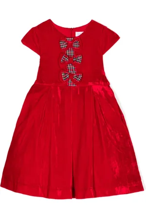 Rachel Riley Ausgestelltes Samtkleid mit Schleife