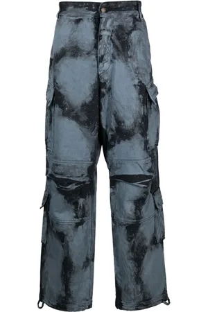 DARKPARK Gerade Jeans mit Batikmuster