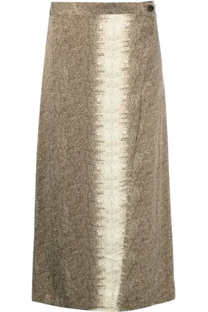 Twin-Set Gerader Rock im Metallic-Look