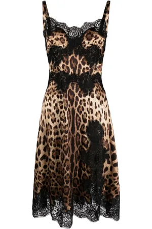 Dolce & Gabbana Midikleid mit Leoparden-Print