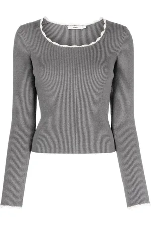B+AB Gerippter Pullover mit Muschelborte