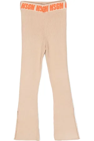 Msgm Gerippte Hose mit Logo-Patch