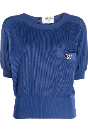 CHANEL 1990-2000 Geripptes Oberteil