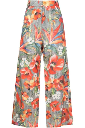 AMIR SLAMA High-Waist-Hose mit Blumenmuster