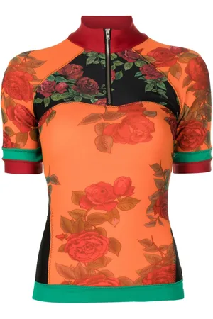 AMIR SLAMA Oberteil mit Blumenmuster