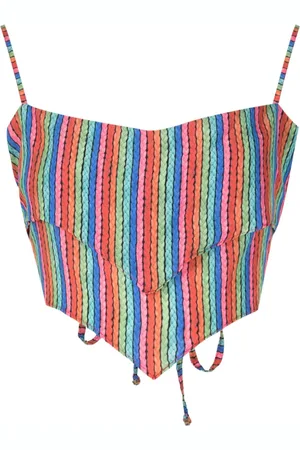AMIR SLAMA Cropped-Top mit grafischem Print