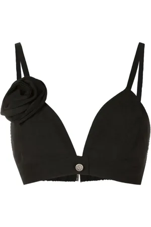 AMIR SLAMA Cropped-Top mit Blumenapplikation