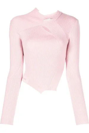 Feng Chen Wang Gerippter Strickpullover mit Cut-Out