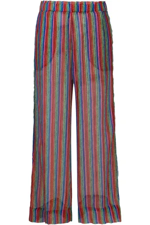 AMIR SLAMA Semi-transparente Seidenhose mit Print