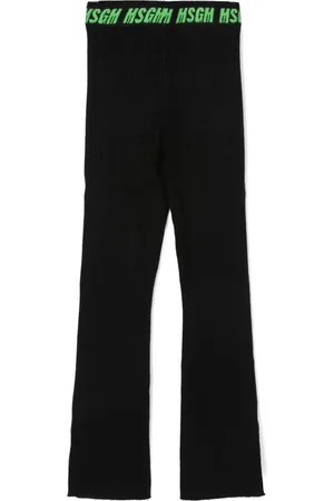 Msgm Gerippte Hose mit Logo-Print