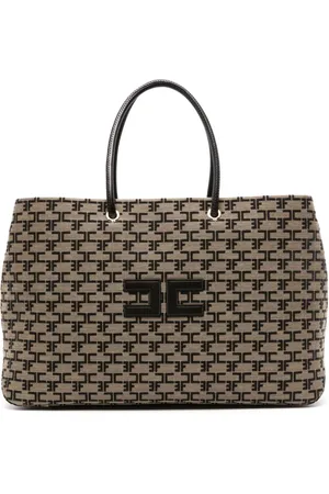 Elisabetta Franchi Tweed-Shopper mit Logo