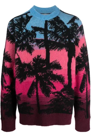 LANEUS Intarsien-Pullover mit Ombre-Effekt