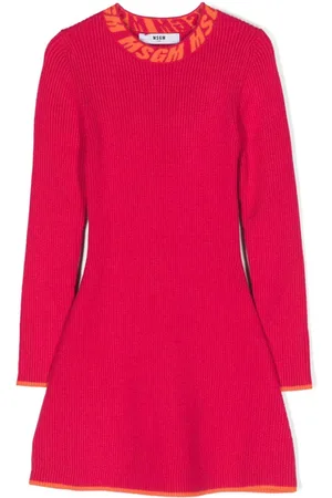 Msgm Geripptes Kleid mit Intarsienmuster