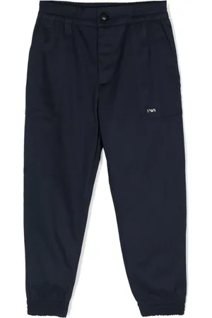 Emporio Armani Tapered-Hose mit Logo-Schild