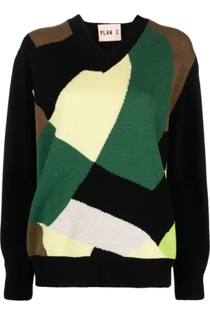 Plan C Pullover in Colour-Block-Optik