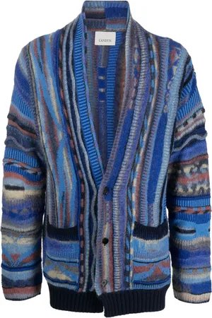 LANEUS Cardigan mit Intarsienmuster