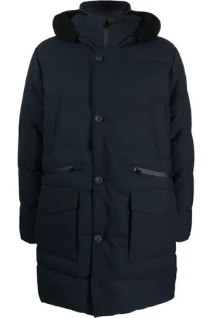 Woolrich Geknöpfte Daunenjacke mit Kapuze