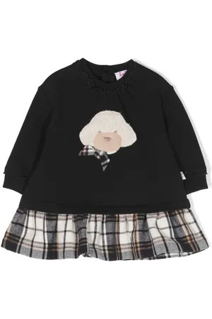 Il gufo Kariertes Kleid mit Pudel