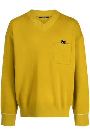 SONGZIO Trace Pocket Panther Pullover mit V-Ausschnitt