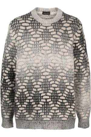 Roberto Collina Jacquard-Pullover mit rundem Ausschnitt