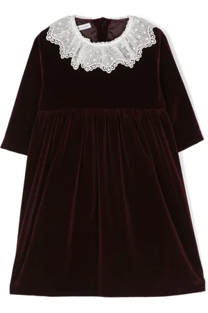 JESURUM BABY Kleid aus Samt mit Spitzenkragen