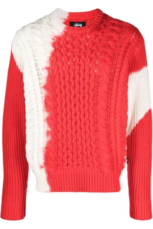 STUSSY Gerippter Strickpullover mit Batikmuster