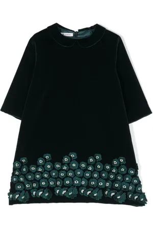 JESURUM BABY Kleid aus Samt mit Blumenstickerei