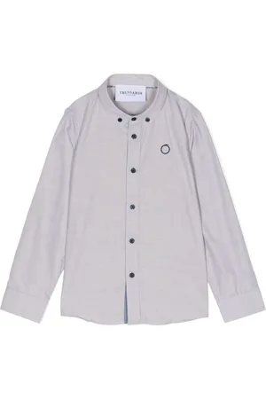 Trussardi Meliertes Hemd mit Logo-Stickerei