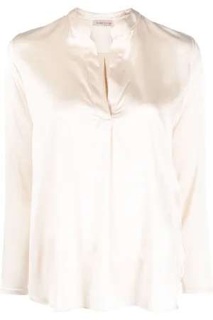 BLANCA Seidenbluse mit V-Ausschnitt
