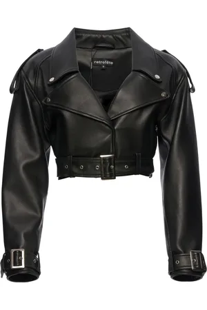 Retrofete Cropped-Lederjacke