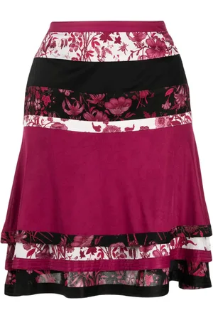Gucci Gestufter Rock mit Blumen-Print