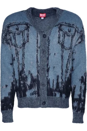 Diesel K-Petalo Cardigan mit Intarsienmuster