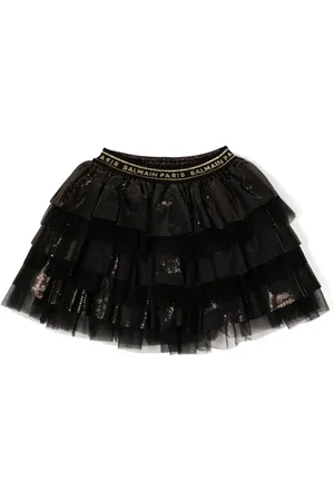Balmain Gestuftes Tutu mit Logo-Bund