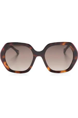 Carolina Herrera Sonnenbrille mit Oversized-Gestell in Schildpattoptik